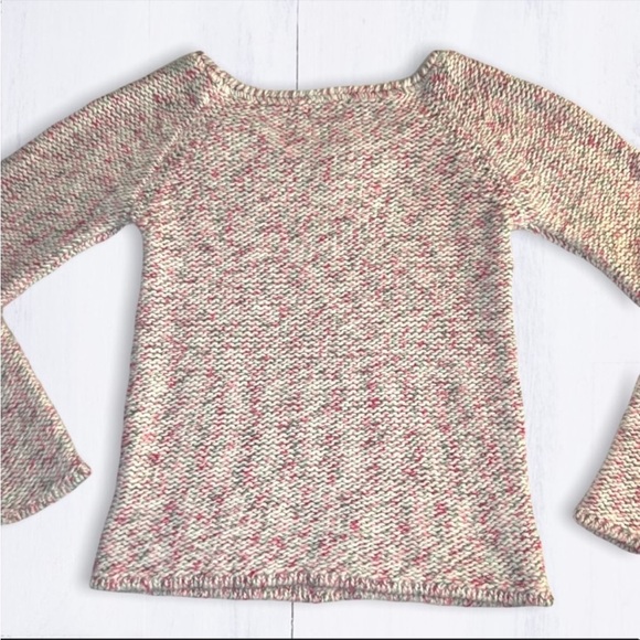 Cable Knit Sweater Wool Mohair Crew Neck Pale Pink Small CHATTAWAK - Picture 5 of 10